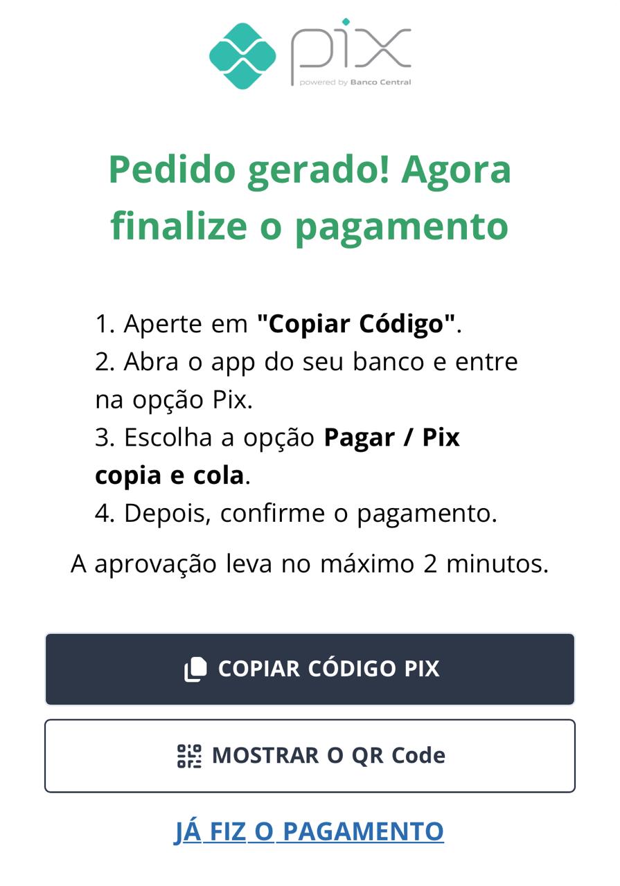 Já fiz o pagamento